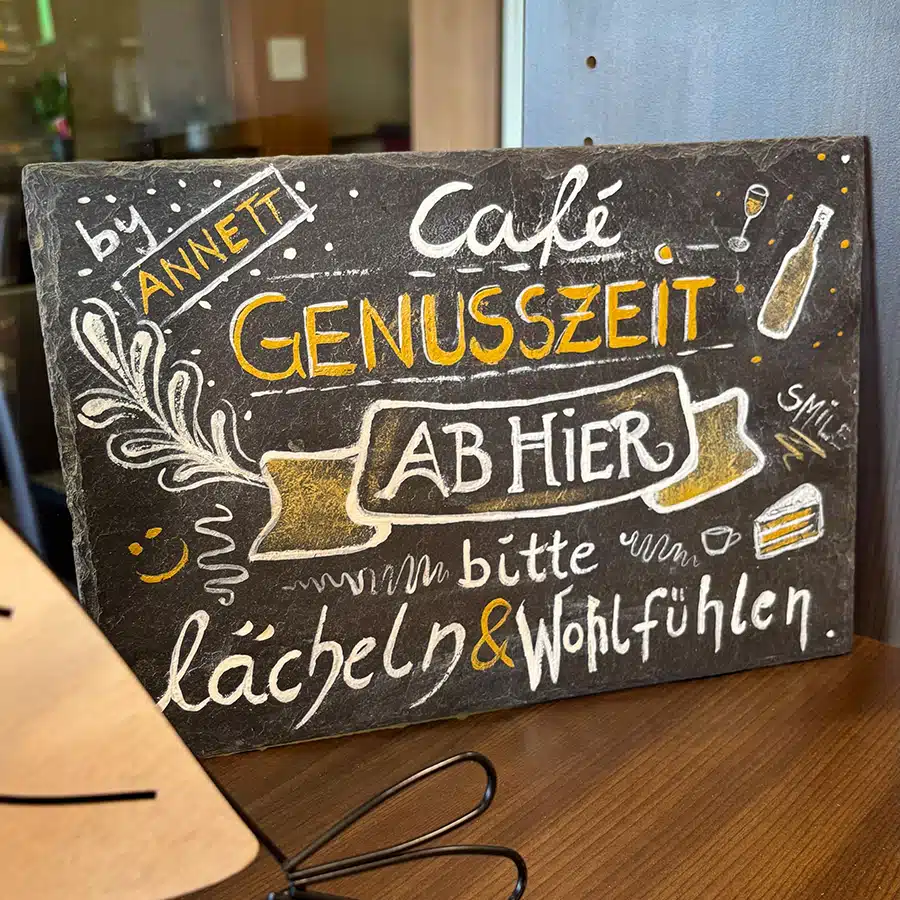 Dekoschild in der Genusszeit in Treis-Karden